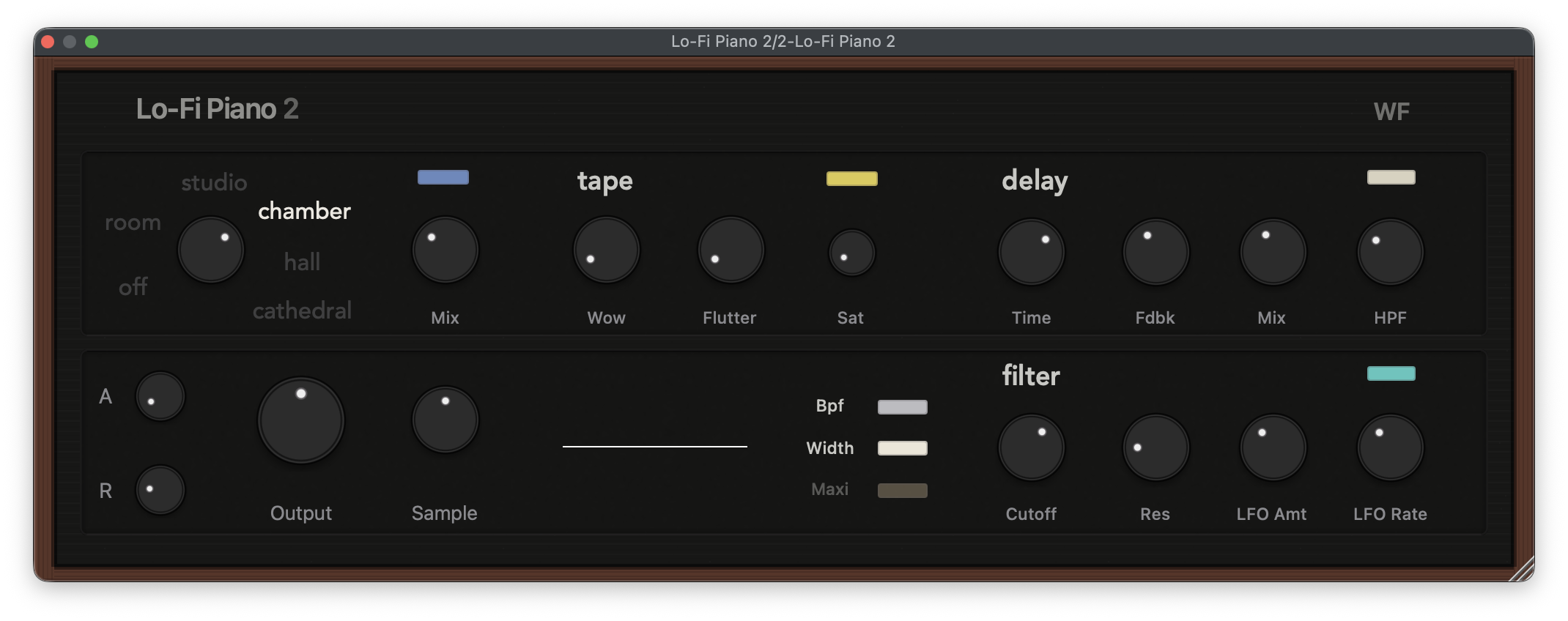 Lo-Fi Piano 2 dark mode interface