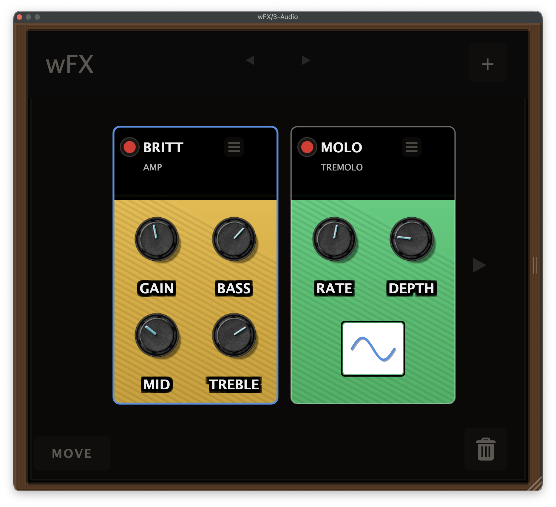 wFX window sized for two modules